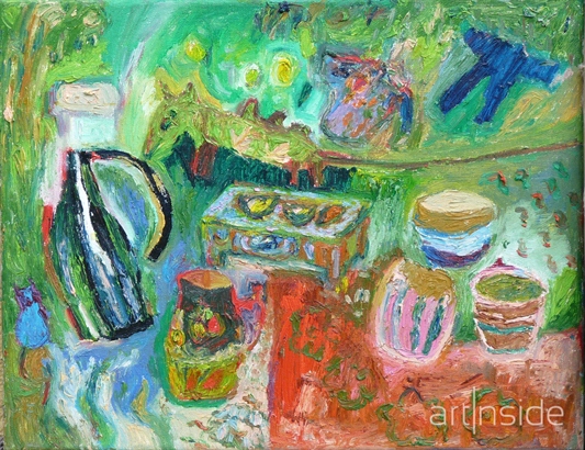 Martwa natura z zielonym smokiem